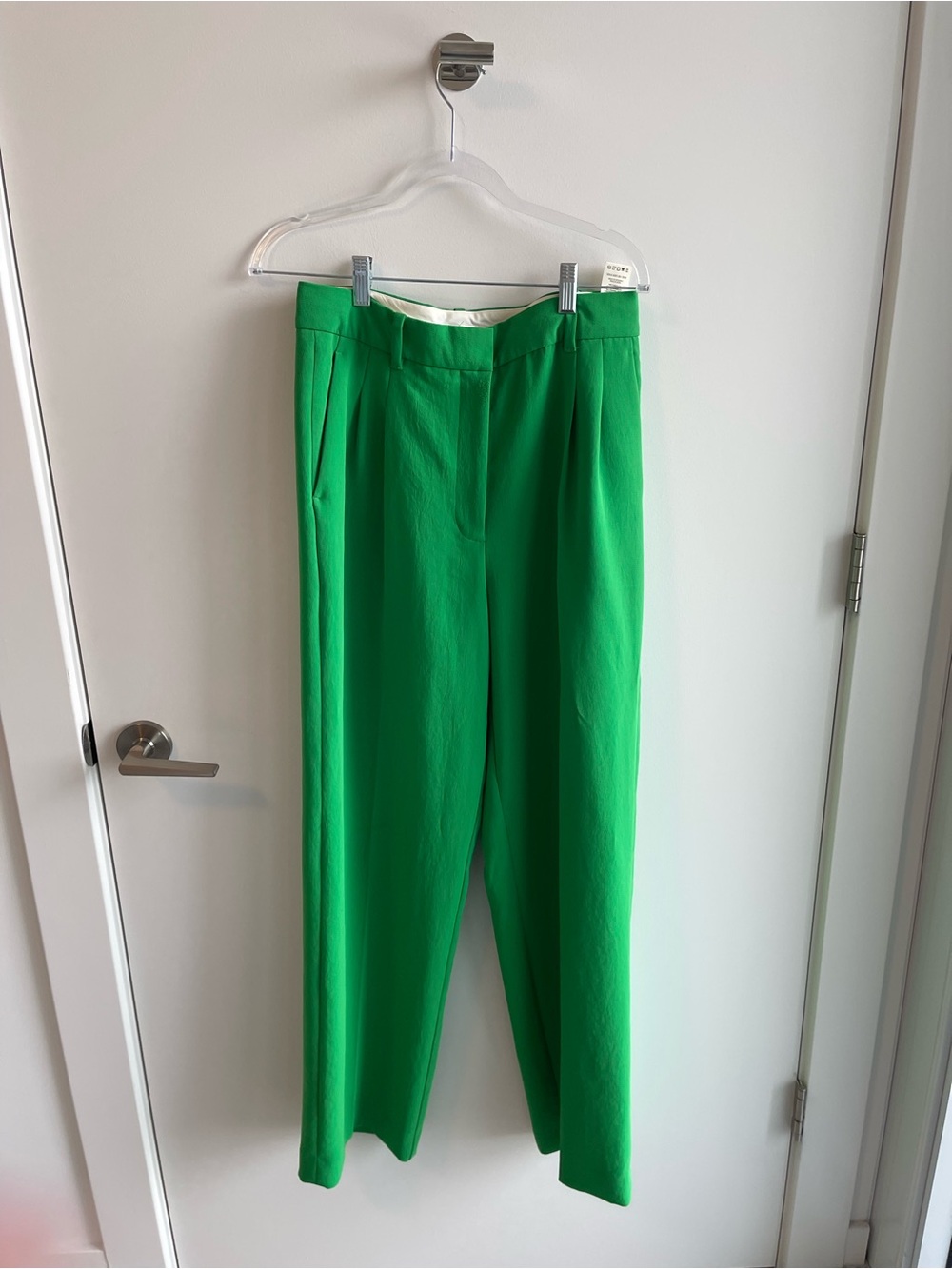 Aritzia Wilfred Bright Green Women's Tailored High-Waist Trousers